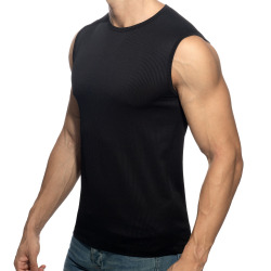 Addicted B&W Rib Tank Top - Black