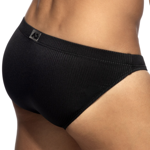Addicted B&W Rib Bikini Briefs - Black