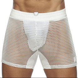 Addicted C-Through Mesh Sport Shorts - White