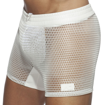 Addicted C-Through Mesh Sport Shorts - White