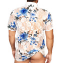 Alpha Charlie Floral Lace Shirt - White - Blue
