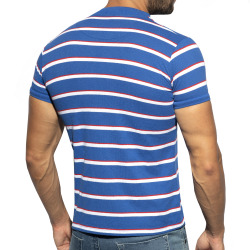 ES Collection Striped Polo Shirt - Royal - White