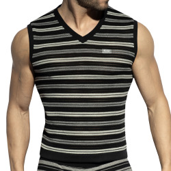 ES Collection Whisper Stripes Tank Top - Black