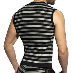 ES Collection Whisper Stripes Tank Top - Black