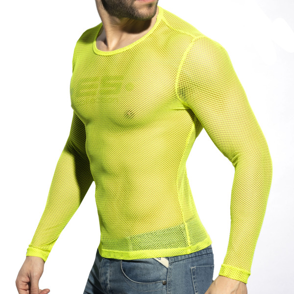 ES Collection Mesh Long Sleeves T-Shirt - Neon Yellow