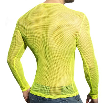 ES Collection Mesh Long Sleeves T-Shirt - Neon Yellow