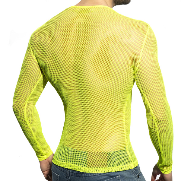 ES Collection Mesh Long Sleeves T-Shirt - Neon Yellow