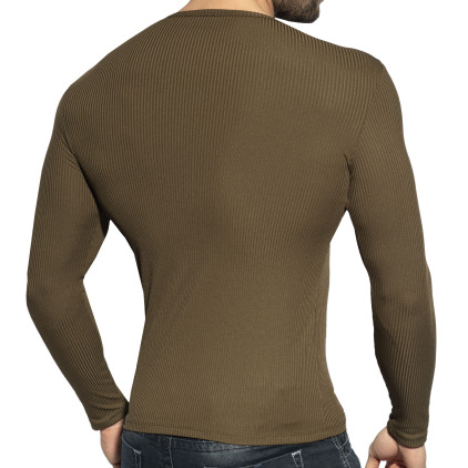 ES Collection Recycled Rib Long Sleeves T-Shirt - Khaki