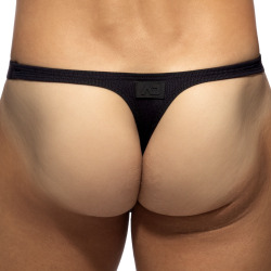 Addicted Thin Rib Thong - Black