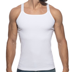 Addicted Thin Rib Tank Top - White