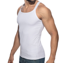 Addicted Thin Rib Tank Top - White