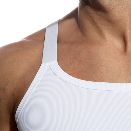 Addicted Thin Rib Tank Top - White