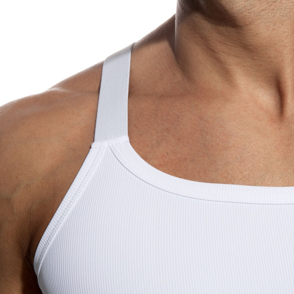 Addicted Thin Rib Tank Top - White