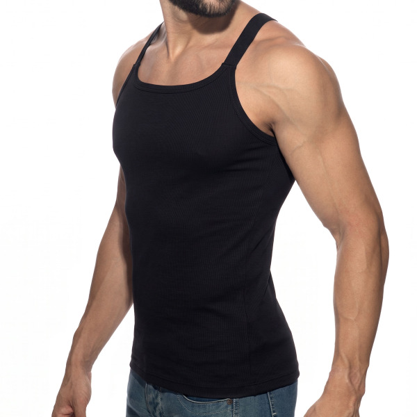 Addicted Thin Rib Tank Top - Black