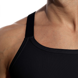 Addicted Thin Rib Tank Top - Black