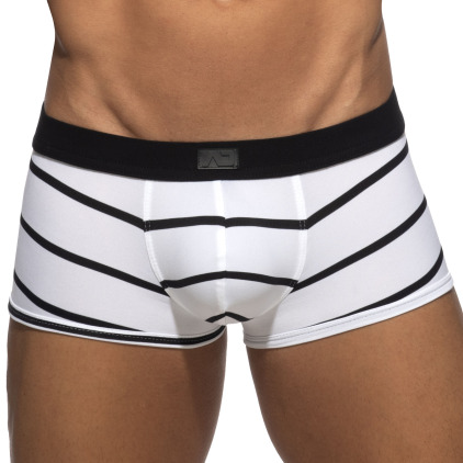 Addicted Wavy Stripes Trunks - White