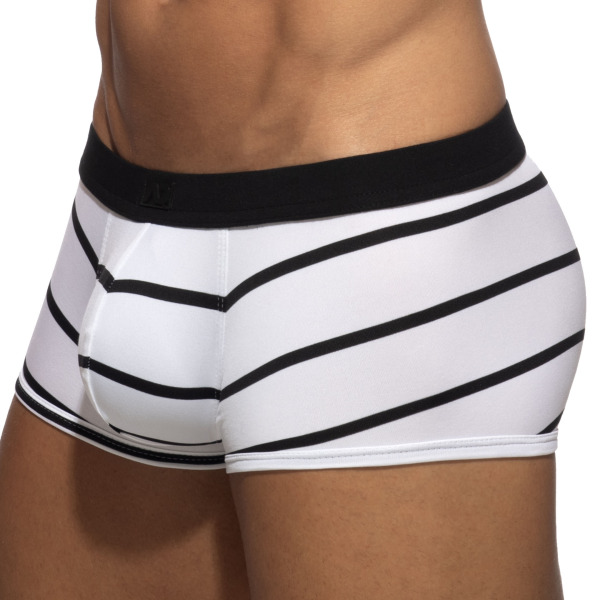Boxer Court Wavy Stripes Blanc Addicted