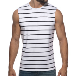 Addicted Wavy Stripes Tank Top - White