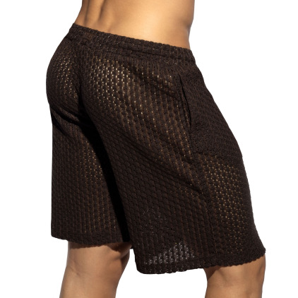 ES Collection Eyelet Long Shorts - Brown