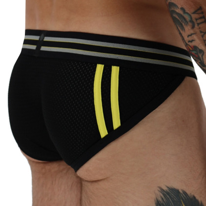 Slip Tanga Sweat & Sin Noir - Jaune Breedwell