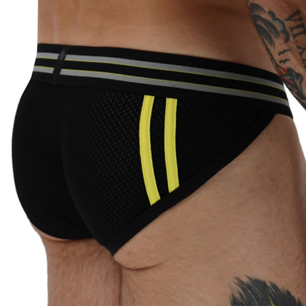 Slip Tanga Sweat & Sin Noir - Jaune Breedwell
