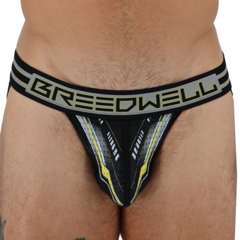 Breedwell Sweat & Sin Tanga Briefs - Black - Yellow