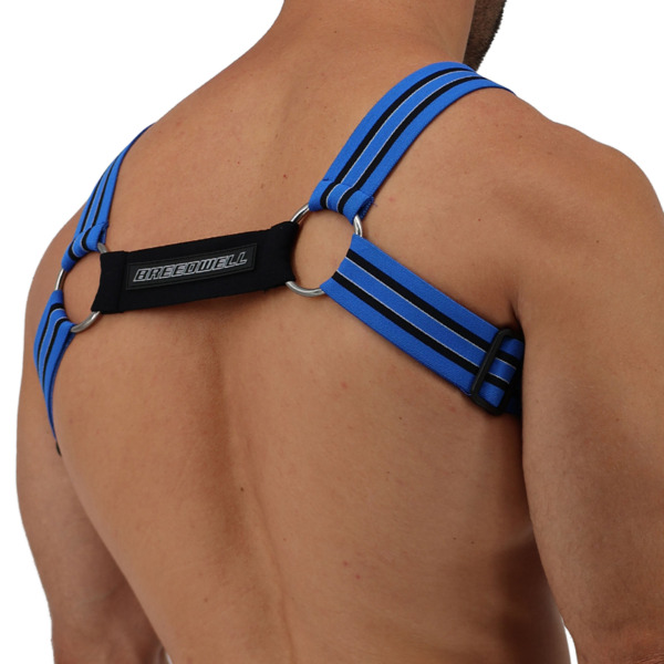 Breedwell Sweat & Sin Bulldog Harness - Blue - Black