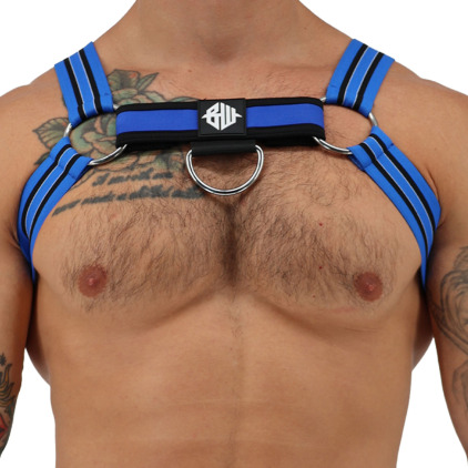 Breedwell Sweat & Sin Bulldog Harness - Blue - Black