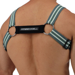 Harnais Bulldog Sweat & Sin Gris - Vert Fluo Breedwell