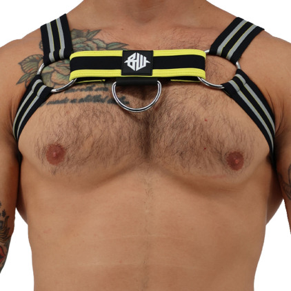 Breedwell Sweat & Sin Bulldog Harness - Black - Yellow