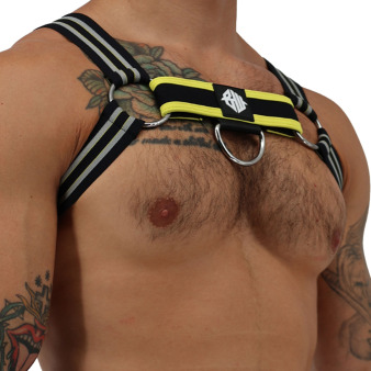 Breedwell Sweat & Sin Bulldog Harness - Black - Yellow