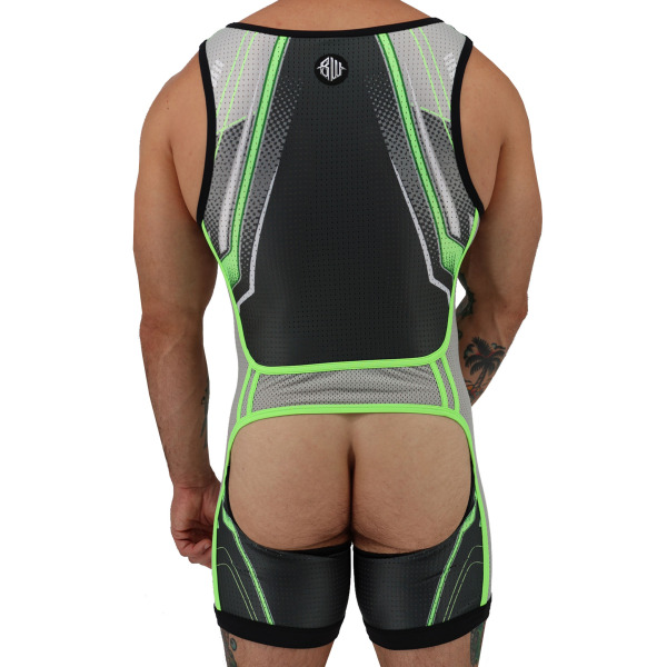 Breedwell Sweat & Sin Singlet - Grey - Neon Green