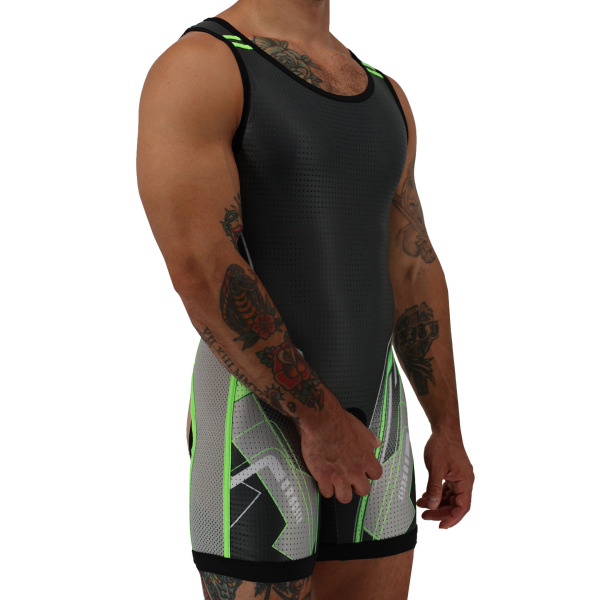 Breedwell Sweat & Sin Singlet - Grey - Neon Green