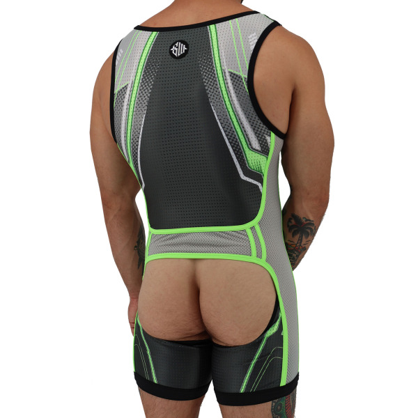Breedwell Sweat & Sin Singlet - Grey - Neon Green