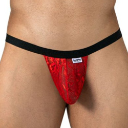 CandyMan 95013 Floral Lace Thong - Red