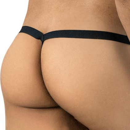 CandyMan Polka-Dot mesh Thong - Black