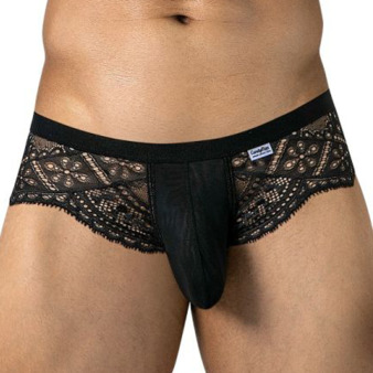 Slip 99970 en Résille et Dentelle Noir CandyMan