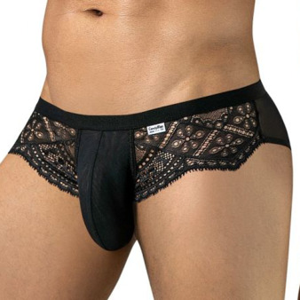 Slip 99970 en Résille et Dentelle Noir CandyMan