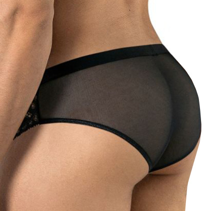 Slip 99970 en Résille et Dentelle Noir CandyMan