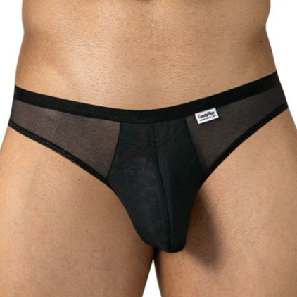String 99971 en Résille et Dentelle Noir CandyMan