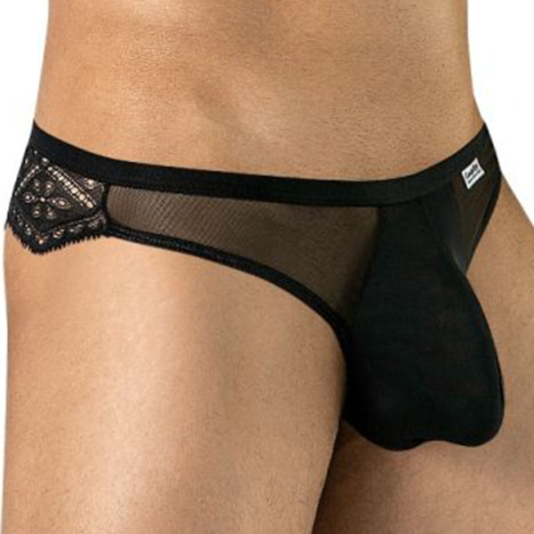 CandyMan 99971 Mesh Lace Thong - Black