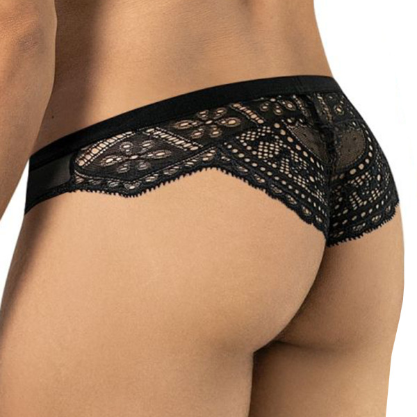 String 99971 en Résille et Dentelle Noir CandyMan