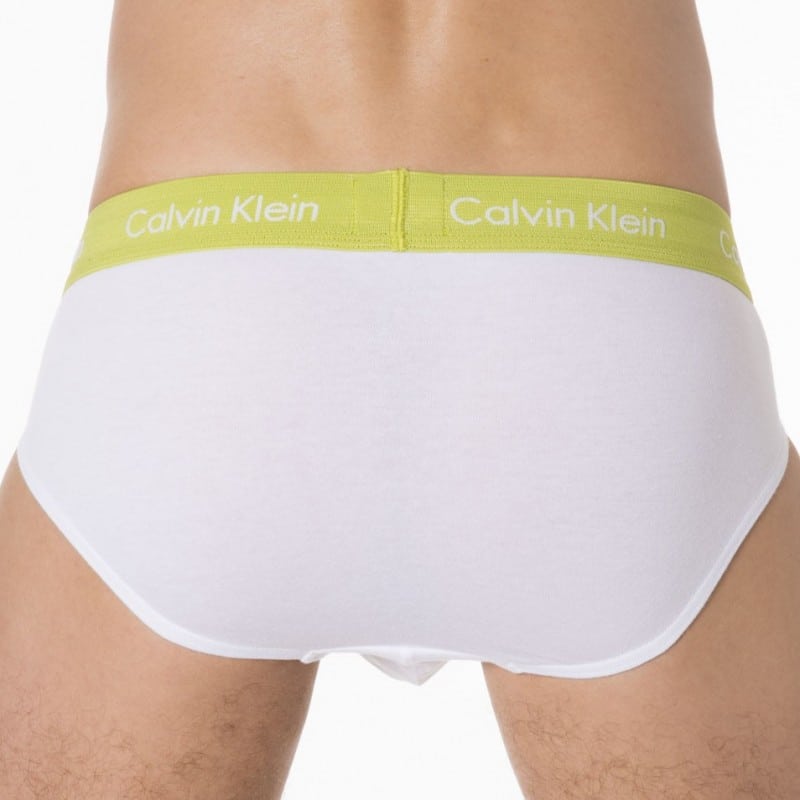 3-Pack Cotton Stretch Briefs - White With Colored Waisband