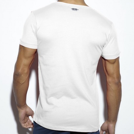 T-Shirt Never Back Down Blanc