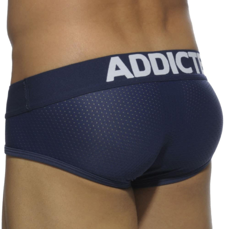 Addicted 3-Pack Push Up Mesh Briefs - White - Navy - Black