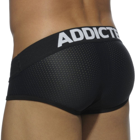 Addicted 3-Pack Push Up Mesh Briefs - White - Navy - Black