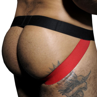 Jock Strap Stripe Fetish Noir - Rouge AD Fetish