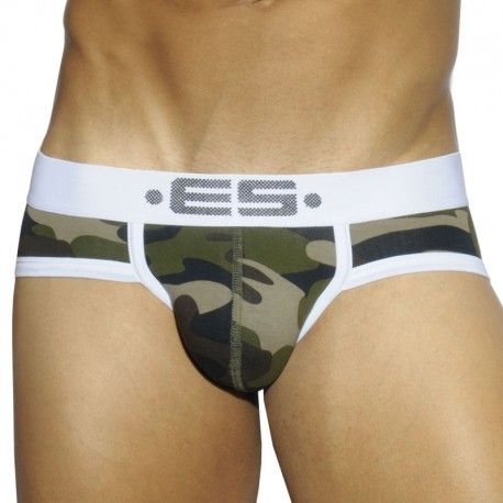 ES Collection Camouflage Basic Brief - Green
