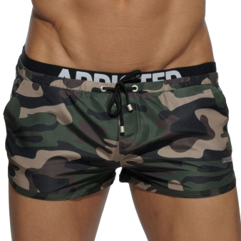 Short de Bain Double Waistband Camouflage Kaki Addicted