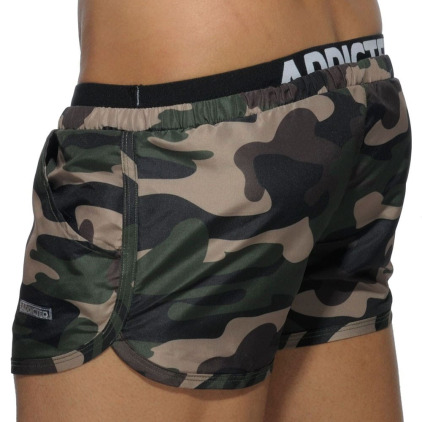 Short de Bain Double Waistband Camouflage Kaki Addicted